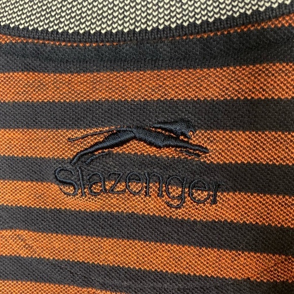 Slazenger Striped Polo Shirt Sz Med - Picture 8 of 8